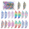 18Pcs 9 Colors 430 & 201 Stainless Steel Filigree Pendants STAS-HS0001-33-1