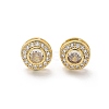 Brass Micro Pave Clear Cubic Zirconia Stud Earrings X-EJEW-Q015-10G-3
