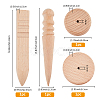 4Pcs 4 Styles Wood Leather Edge Burnisher Handworking AJEW-FH0005-30-2