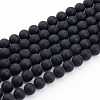 Dyed & Heated Natural Black Agate Bead Strands X-G-H056-10mm-1