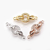 Brass Micro Pave Cubic Zirconia Fold Over Clasps KK-P164-12-1