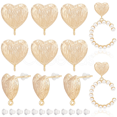 12Pcs Brass Stud Earring Findings KK-BC0011-34-1
