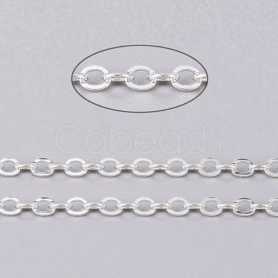 Brass Flat Oval Cable Chains CHC025Y-S-1