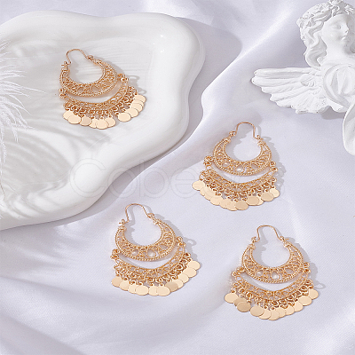2 Pairs Alloy Filligree Teardrop Chandelier Earrings for Women EJEW-LP0001-60-1