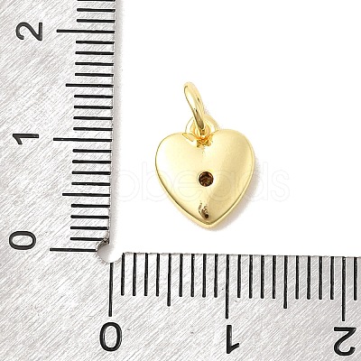Brass Micro Pave Cubic Zirconia Charms KK-C139-25D-G-1