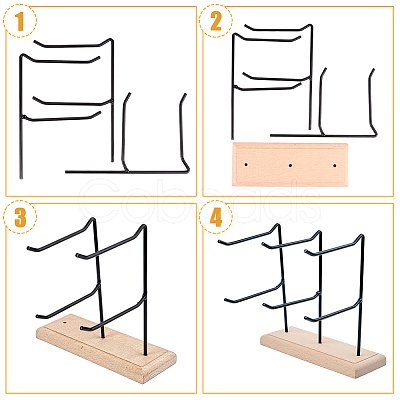 2-Tier 3-Row Wood Jewelry Display Stands EDIS-WH0016-008A-1