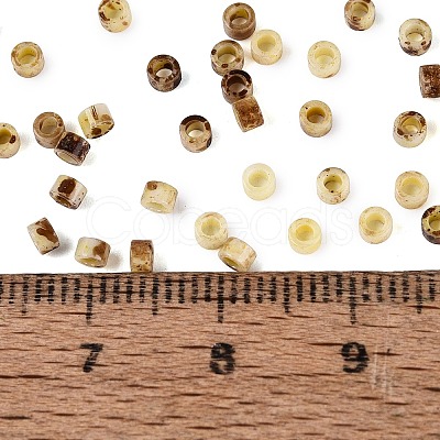 Opaque Picasso Cylinder Glass Beads SEED-Q039-06A-20-1
