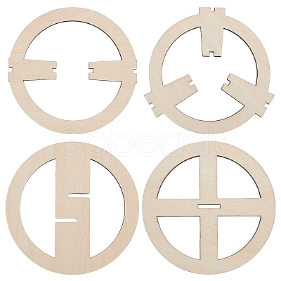 2 Sets Plywood Candle Wick Holders AJEW-BC0007-87B-1