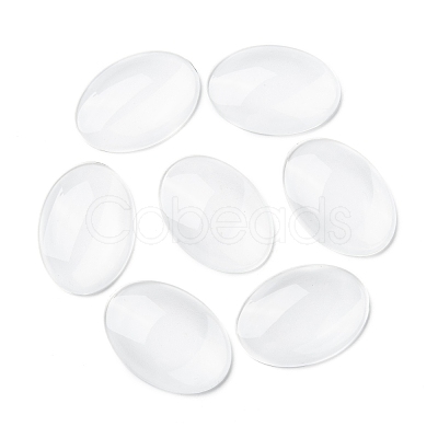 Transparent Oval Glass Cabochons X-GGLA-R022-35x25-1