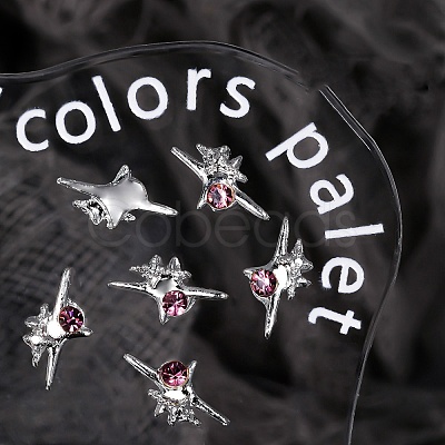 Star Alloy Rhinestone Cabochons MRMJ-WH0075-114-28-1