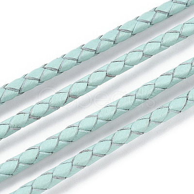 Braided Cowhide Leather Cord NWIR-N005-01F-3mm-1