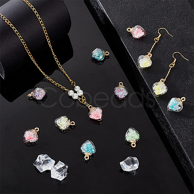 50Pcs 5 Colors Luminous Glass Pendants GLAA-PH0002-59-1