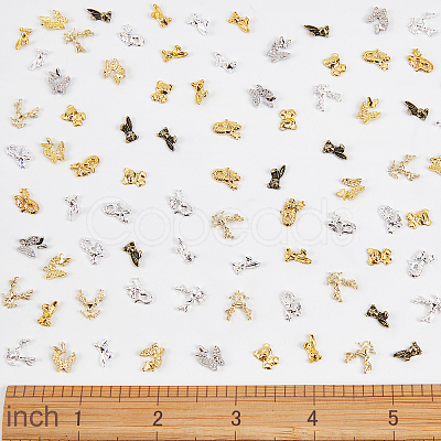 Olycraft 100Pcs 5 Colors Animal Themed Alloy Cabochons MRMJ-OC0002-28-1