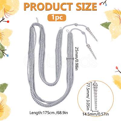 Polyester Fiber Army Shoulder Aiguillette Gold Wire Cord AJEW-WH0475-97B-1