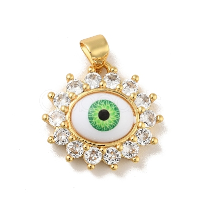 Brass Micro Pave Cubic Zirconia Pendants KK-B059-45G-D-1