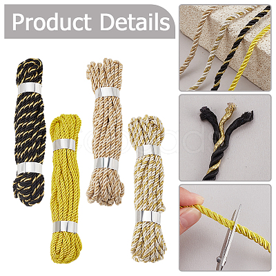 4 Rolls 4 Colors Polyester Cord OCOR-PH0005-11-1