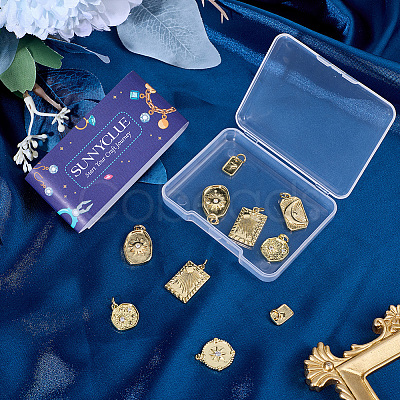 12Pcs 6 Styles Rack Plating Brass Pendants KK-SC0007-64-1