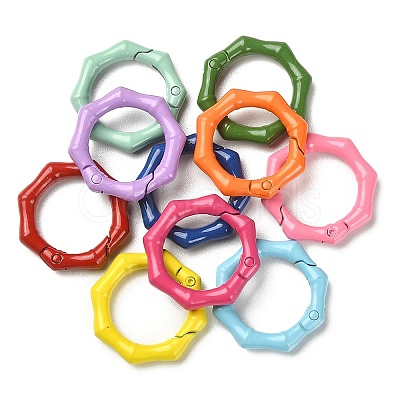 10Pcs Spray Painted Alloy Spring Gate Rings FIND-YW0001-61-1