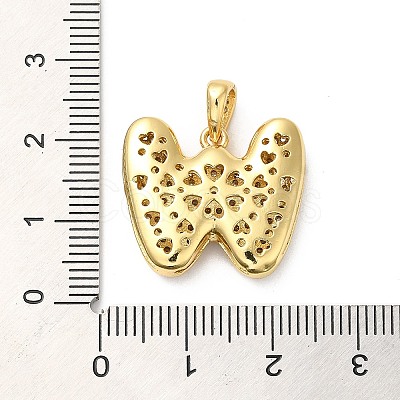 Brass Micro Pave Cubic Zirconia Pendants KK-E061-03G-23-1