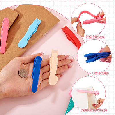 6Pcs 6 Styles Plastic Bookmark Clip AJEW-TA0002-02-1