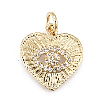 Brass Micro Pave Cubic Zirconia Pendants KK-O126-05G-01-1