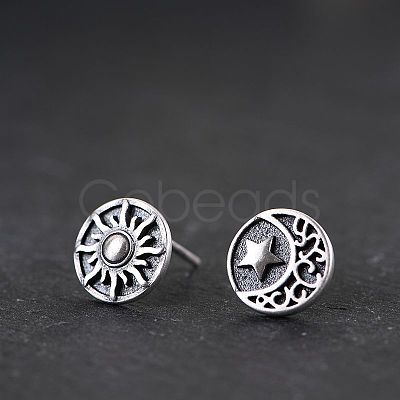 Alloy & 201 Stainless Steel Stud Earrings WGE2607-01-1