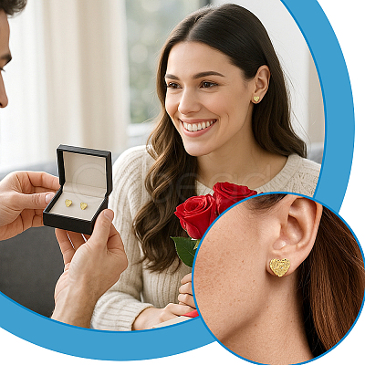 10 Pairs Brass Stud Earrings EJEW-PH0001-52B-1