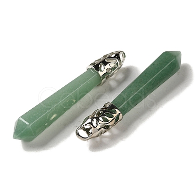 Natural Green Aventurine Pointed Big Pendants G-Z055-01P-02-1