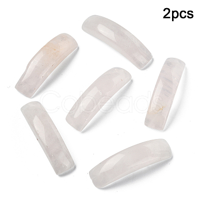 2Pcs Natural Rose Quartz Connector Charms G-YW0002-72D-1