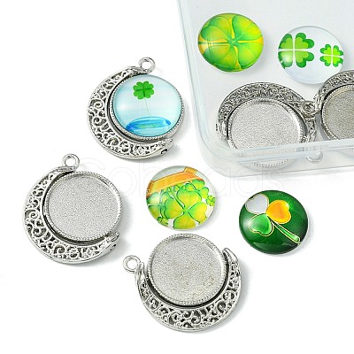 DIY Clover Rotatable Pendant Making Kits DIY-FS0005-44-1