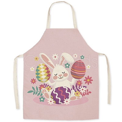 Cute Easter Rabbit Pattern Polyester Sleeveless Apron PW-WG98916-32-1