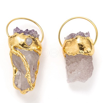 Natural Quartz Crystal Big Pendants KK-H745-07G-1