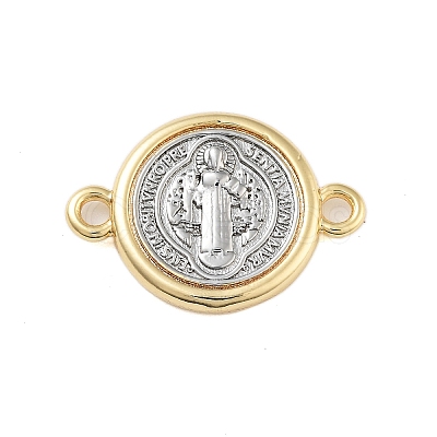 Rack Plating Religion Brass Connector Charms LS-KK-B097-02G-1