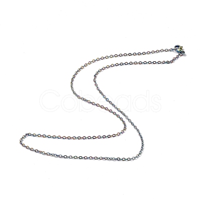 Ion Plating(IP) 304 Stainless Steel Cable Chain Necklace for Men Women NJEW-K245-024B-1