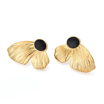304 Stainless Steel Enamel Stud Earrings EJEW-T047-33G-A-1
