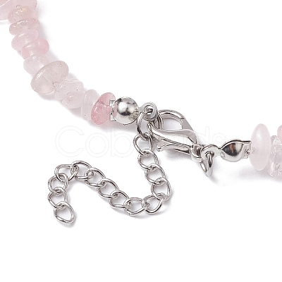 Natural Rose Quartz Chip Beaded Necklace NJEW-JN04615-03-1