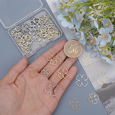 48Pcs 6 Style 316 Stainless Steel Link Rings STAS-CA0002-15-1