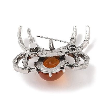 Natural Red Agate Brooches G-A224-01AS-15-1