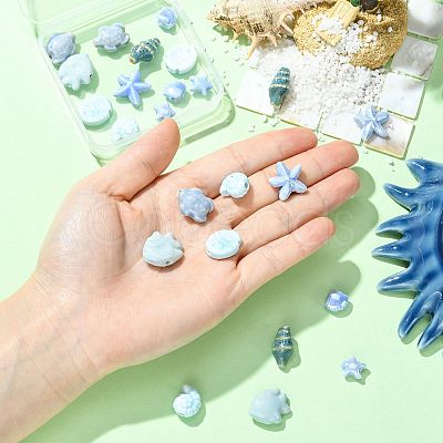 24Pcs 8 Styles Handmade Porcelain Beads PORC-FS0001-46C-1