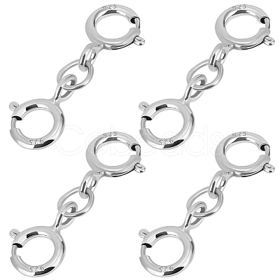8Pcs 925 Sterling Silver Double Spring Ring Clasps STER-BBC0007-52-1