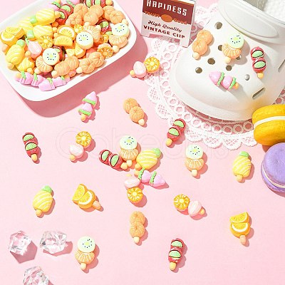 70Pcs 7 Styles Fruit Opaque Resin Cabochons CRES-CJ0001-84-1