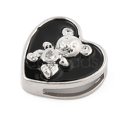 Brass Micro Pave Cubic Zirconia Slide Charms ZIRC-I068-24P-01-1