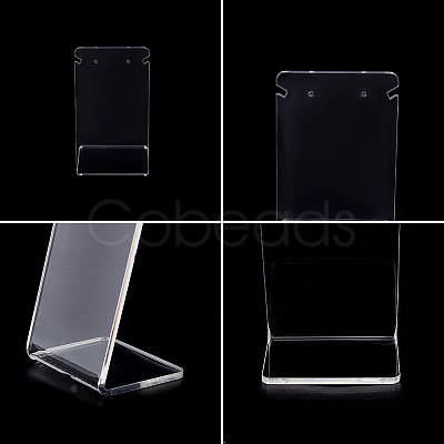 3Pcs 3 Styles Transparent Acrylic Earring Display Stands Set EDIS-WH0006-41-1