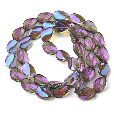 Transparent Electroplate Glass Beads Strands EGLA-C001-HR01-1