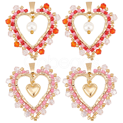 8Pcs 2 Styles Alloy Pendants PALLOY-GO00027-1