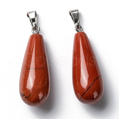 Natural Red Jasper Pendants G-F707-05-1