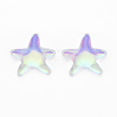 Translucent Electroplated Glass Cabochons EGLA-T026-004-1