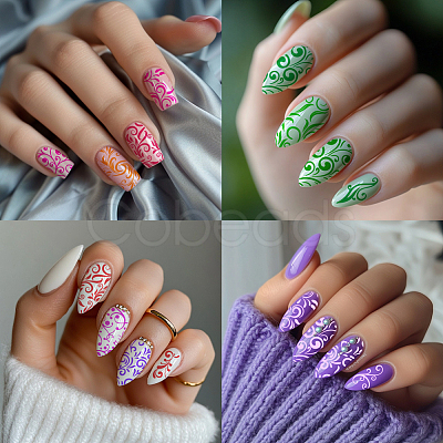 Stainless Steel DIY Nail Art Templates MRMJ-WH0092-062-1