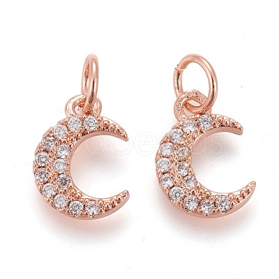 Brass Micro Pave Clear Cubic Zirconia Charms ZIRC-Z005-01B-1
