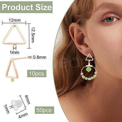 Brass Stud Earring Findings KK-BC0003-74G-1